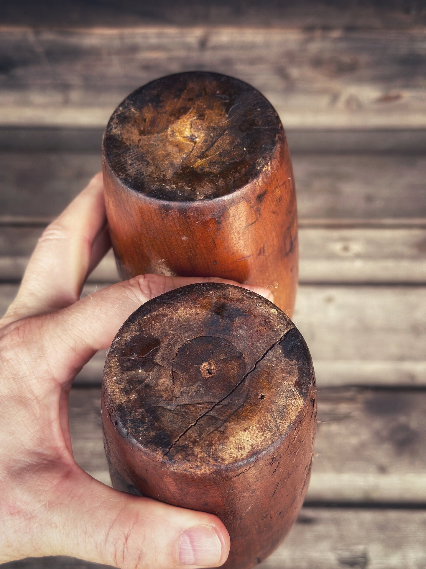 Early 20th Century Indian Wooden Exercise Clubs Meels