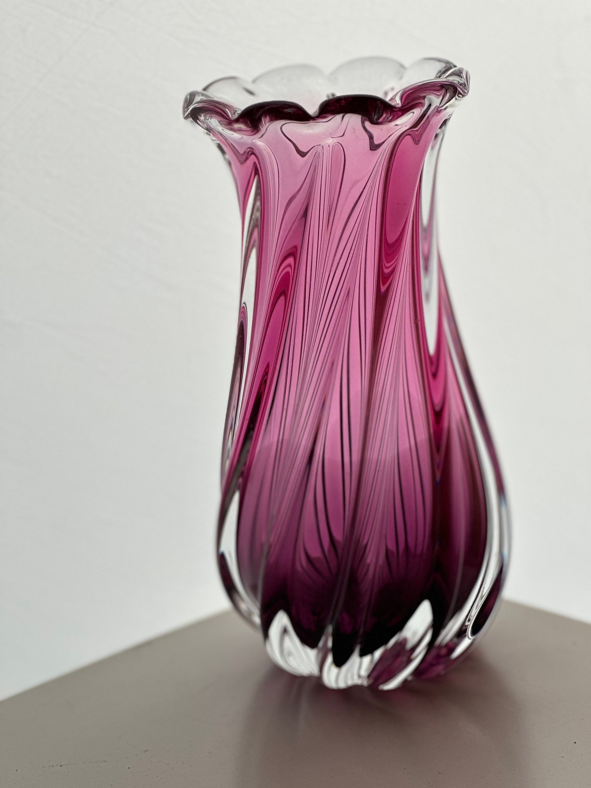 Vintage Art Glass Vase by Josef Hospodka Sklo