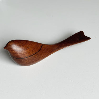 Rare Midcentury John Fox Carved Bird Sculpture in Teak Signed Scandinavian Danish style