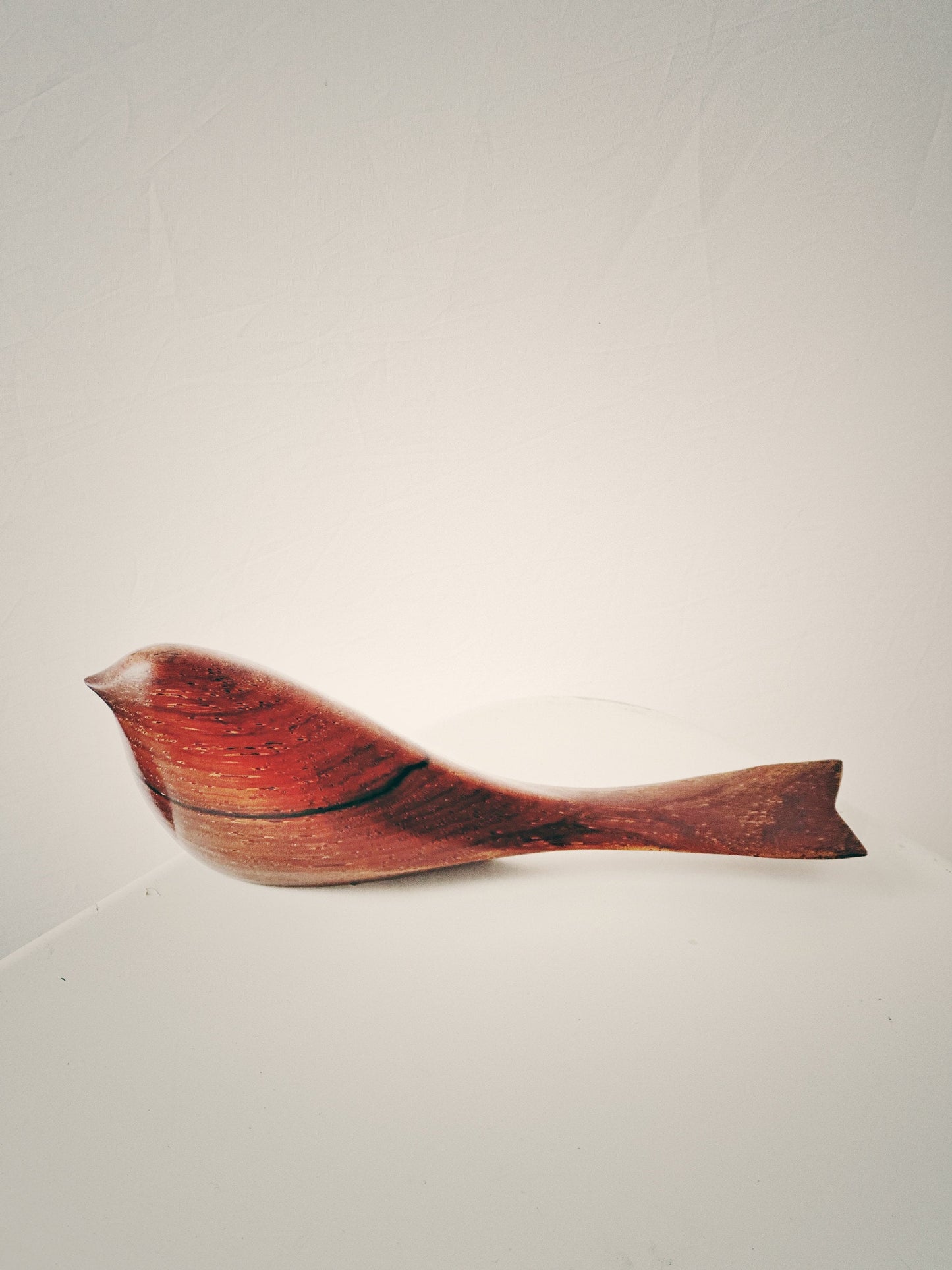 Rare Midcentury John Fox Carved Bird Sculpture in Teak Signed Scandinavian Danish style