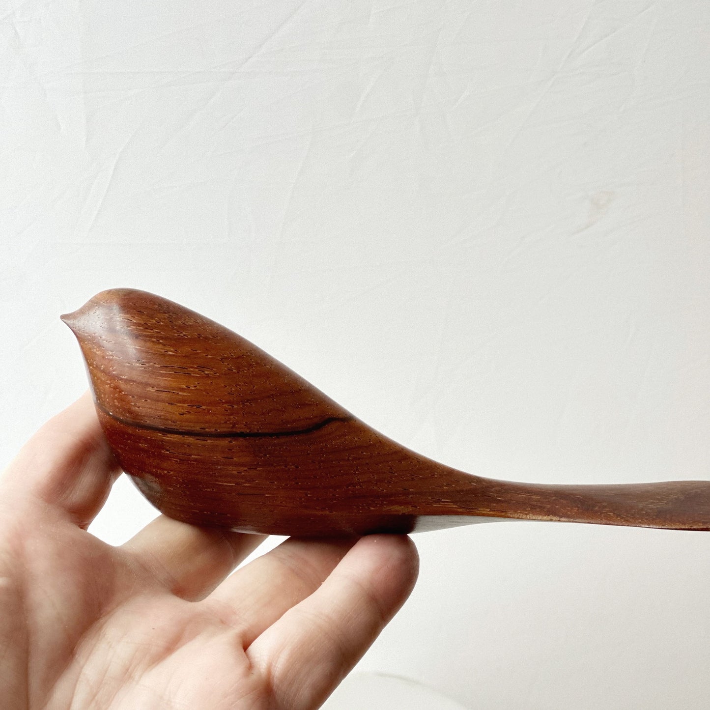 Rare Midcentury John Fox Carved Bird Sculpture in Teak Signed Scandinavian Danish style