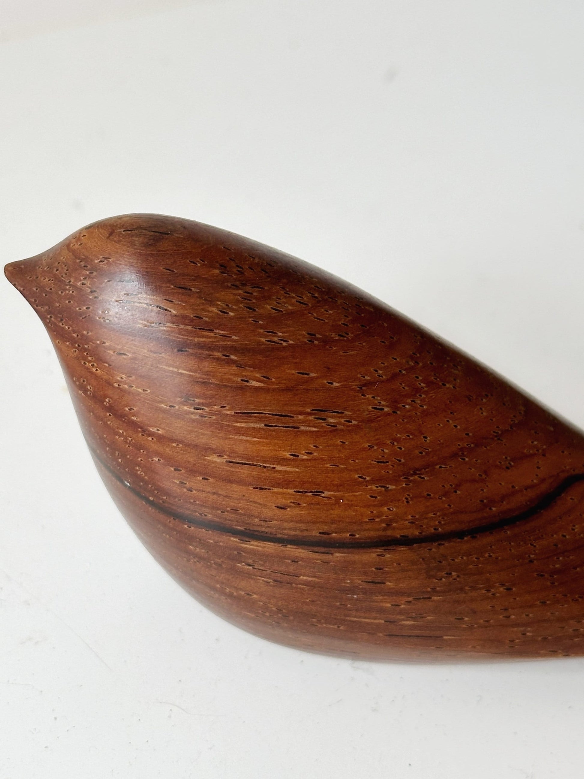 Rare Midcentury John Fox Carved Bird Sculpture in Teak Signed Scandinavian Danish style