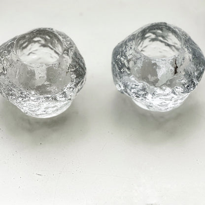 Kosta Boda Swedish Snowball Votive Candleholders 1970s Ann Wärff Design