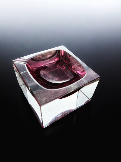 Murano Faceted Glass Ash Tray Italy Design Flavio Poli Decade: 1970s