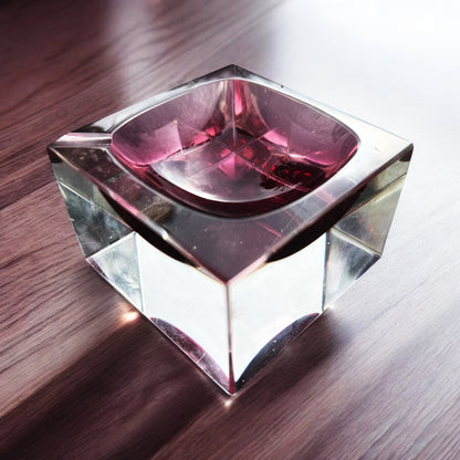 Murano Faceted Glass Ash Tray Italy Design Flavio Poli Decade: 1970s