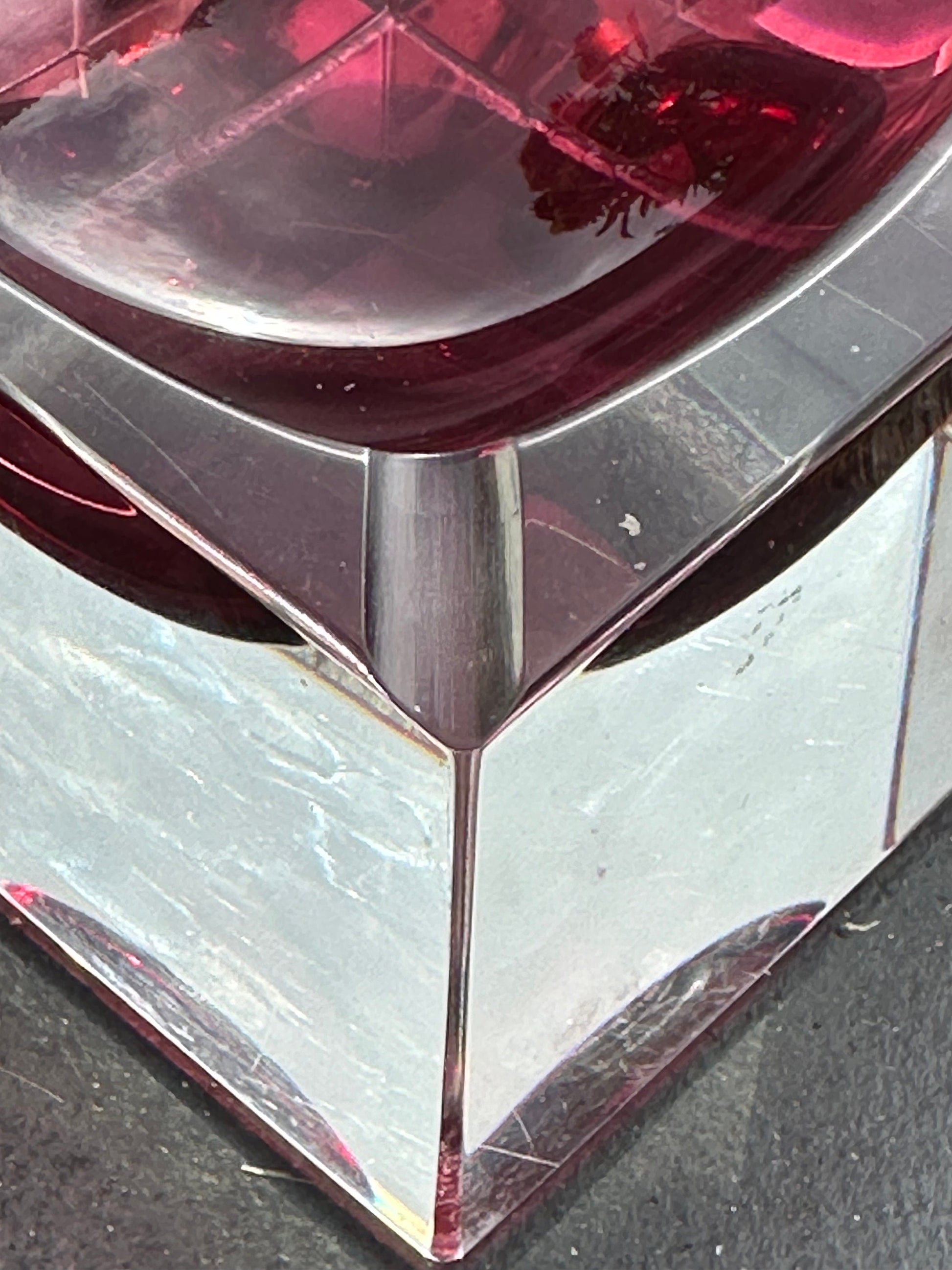 Murano Faceted Glass Ash Tray Italy Design Flavio Poli Decade: 1970s