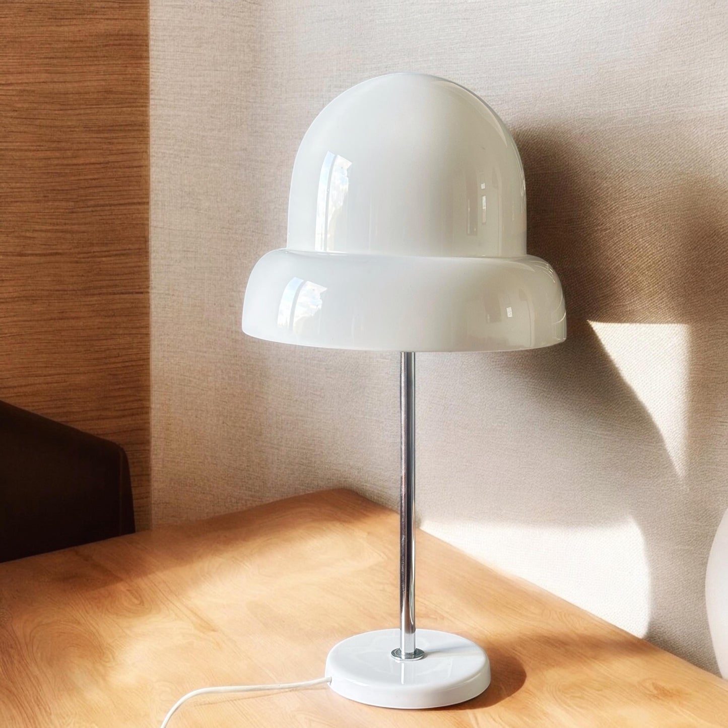 Bergboms B-125 Space Age Mushroom Table Lamp - Cast Iron Base, Sweden 1960s.