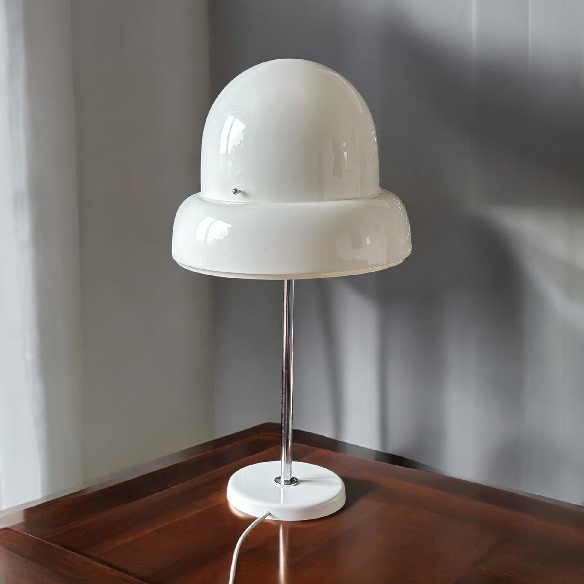Bergboms B-125 Space Age Mushroom Table Lamp - Cast Iron Base, Sweden 1960s.