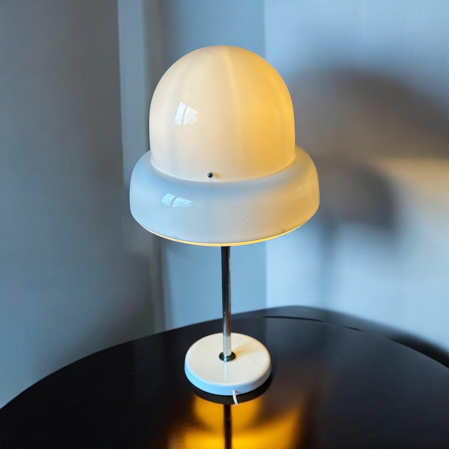 Bergboms B-125 Space Age Mushroom Table Lamp - Cast Iron Base, Sweden 1960s.