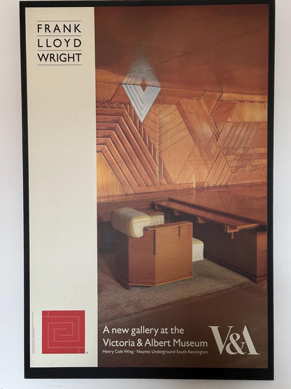 Vintage Frank Lloyd Wright Poster The Kaufmann Office Victoria and Albert Museum 1974