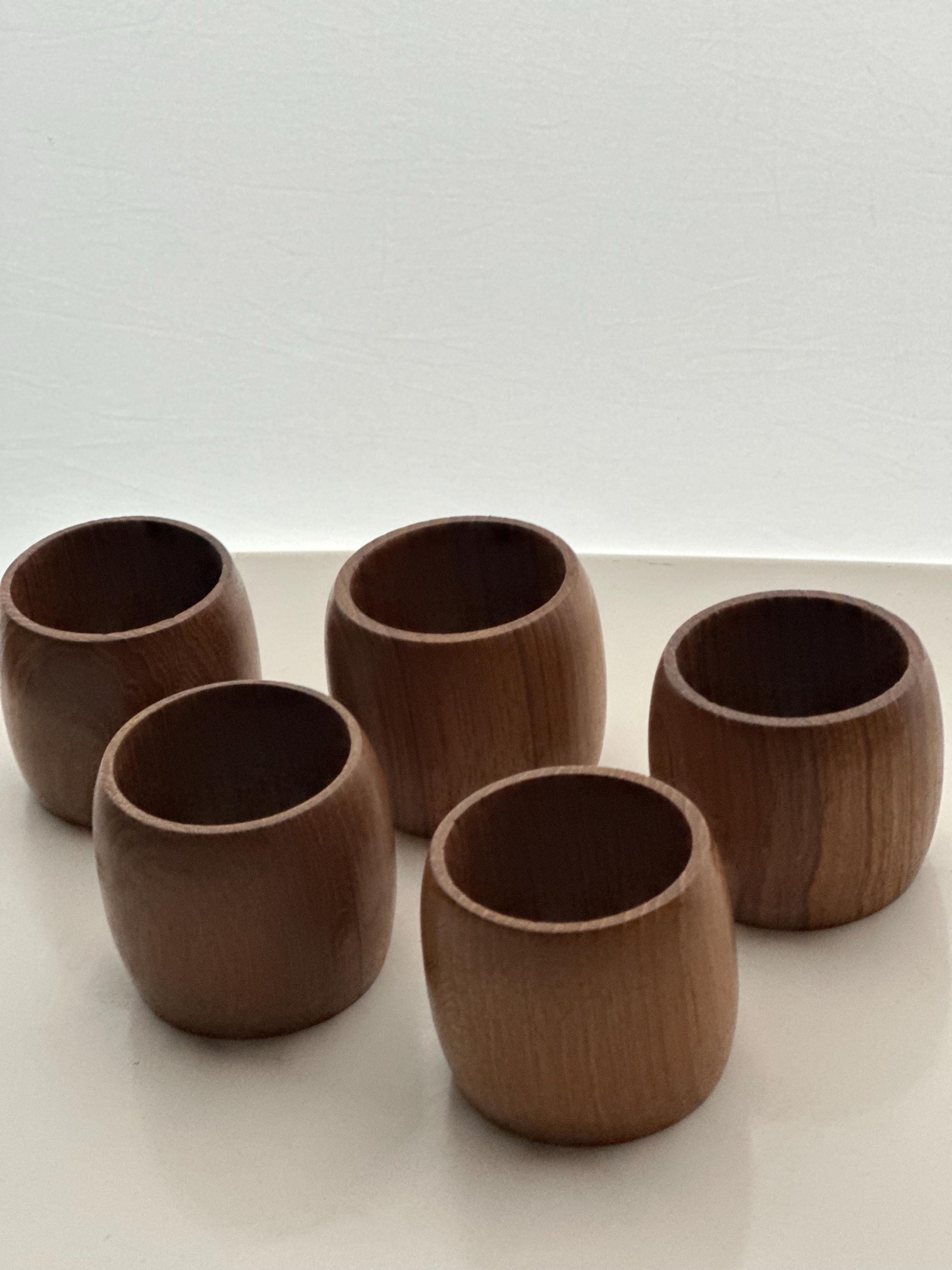 Midcentury Teak Napkin Rings. Danish Scandinavian Homeware