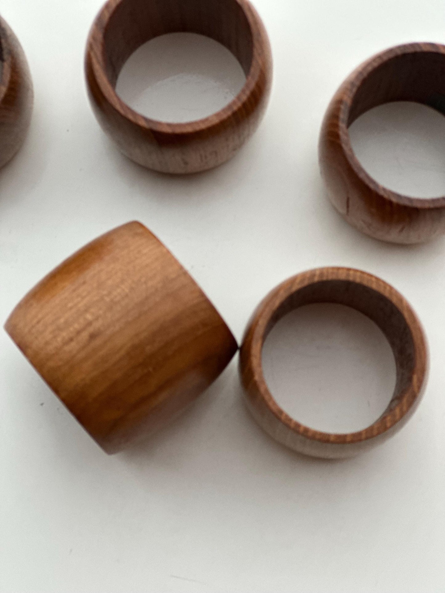 Midcentury Teak Napkin Rings. Danish Scandinavian Homeware