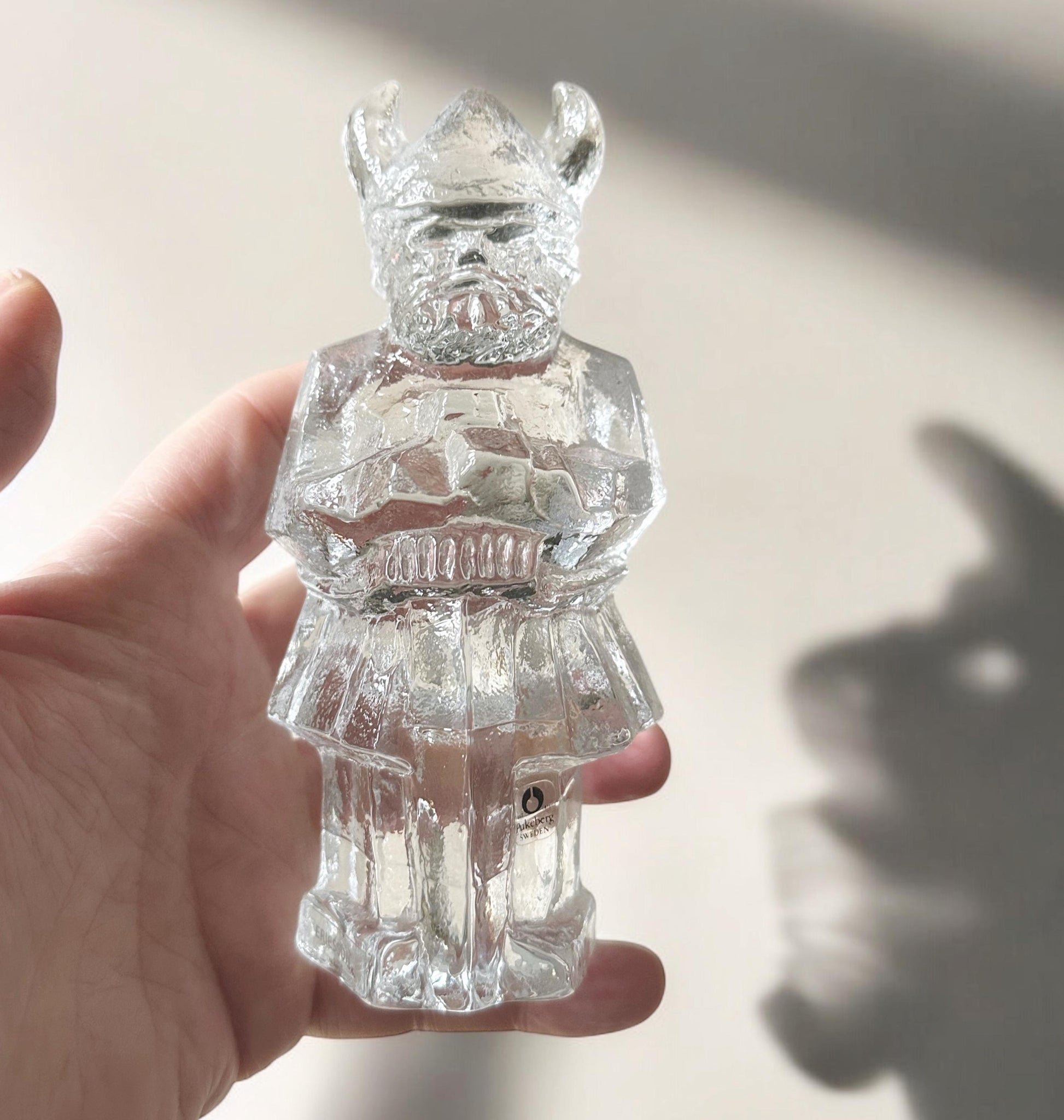 Pukeberg Vintage Viking Glass Figurine by Uno Westerberg Swedish Design