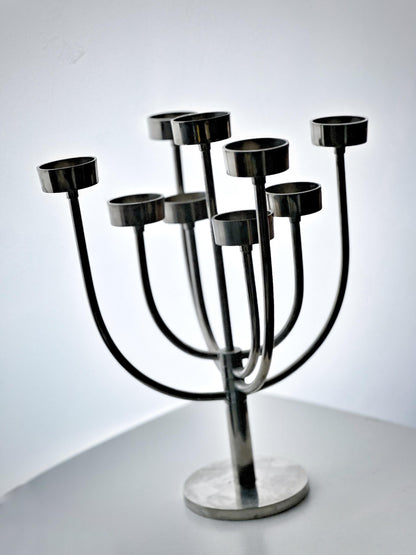 Vintage "Habitat Klein" 9 - Candle Candelabra in Chrome Finish