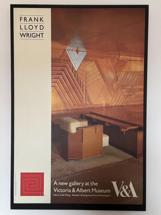 Vintage Frank Lloyd Wright Poster The Kaufmann Office Victoria and Albert Museum 1974