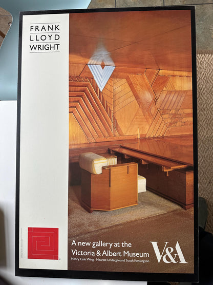 Vintage Frank Lloyd Wright Poster The Kaufmann Office Victoria and Albert Museum 1974