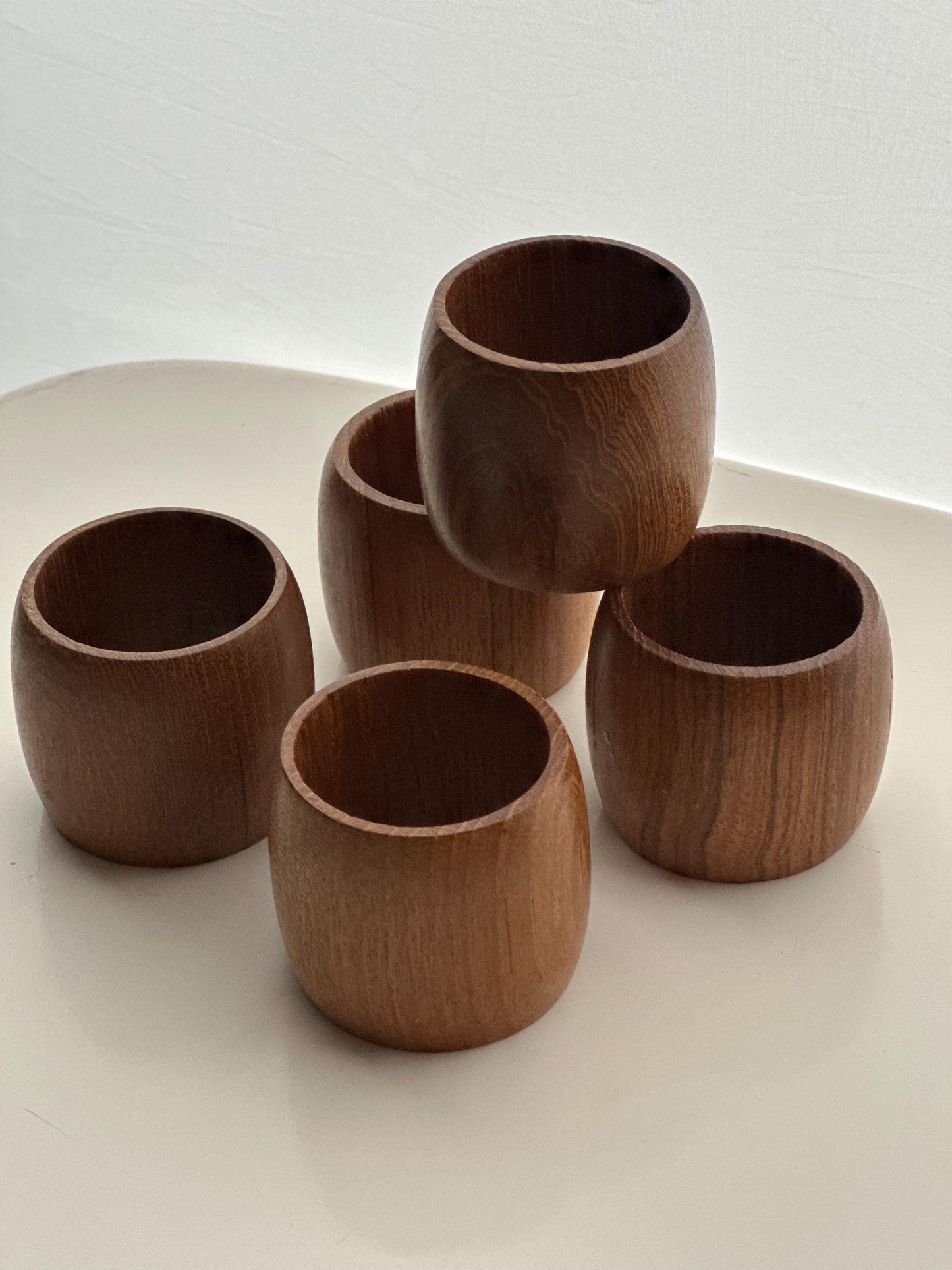 Midcentury Teak Napkin Rings. Danish Scandinavian Homeware