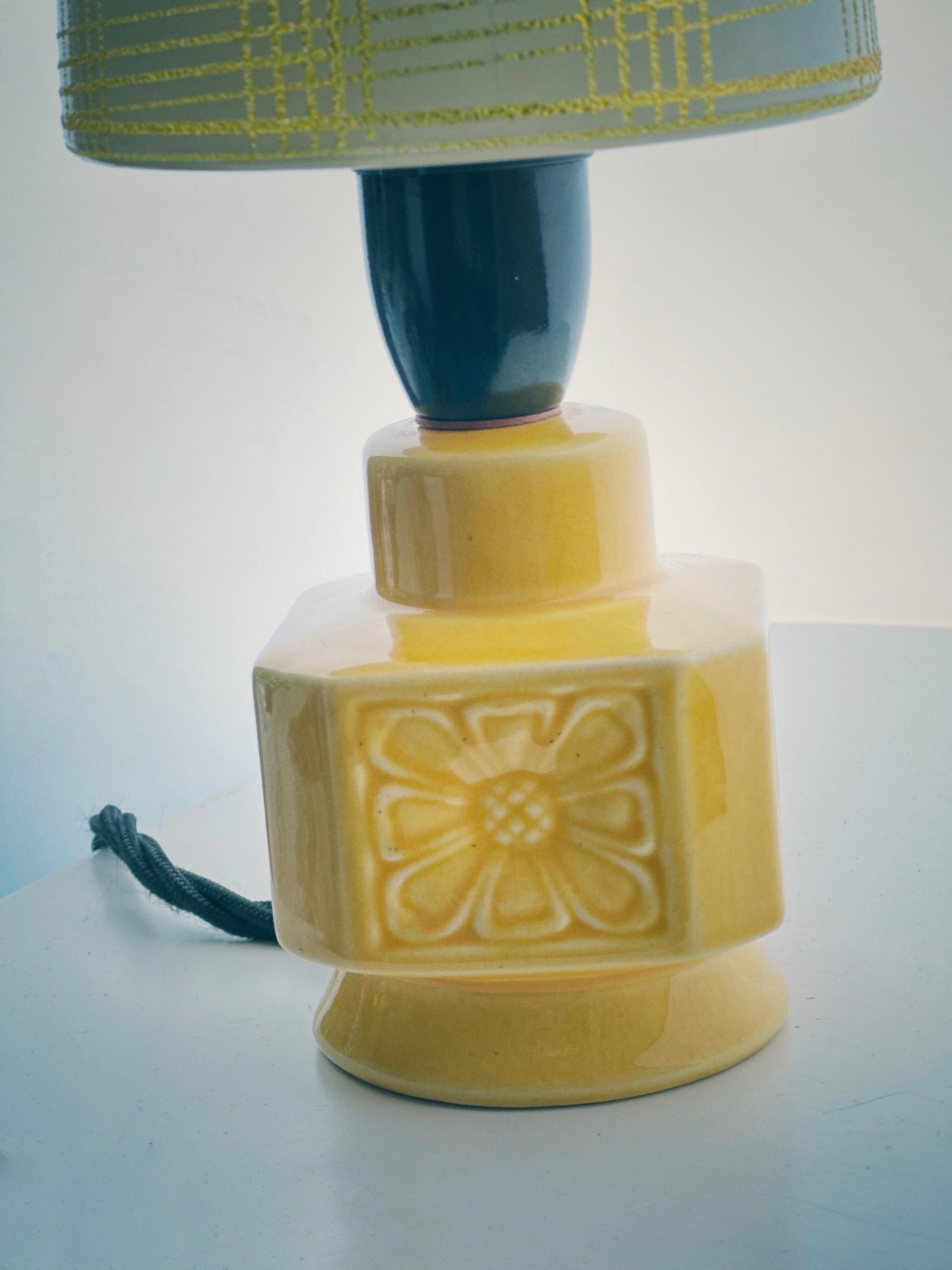 Holkham Design Scandinavian Style Yellow Ceramic Midcentury Table Lamp