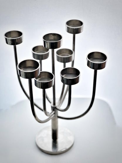 Vintage "Habitat Klein" 9 - Candle Candelabra in Chrome Finish