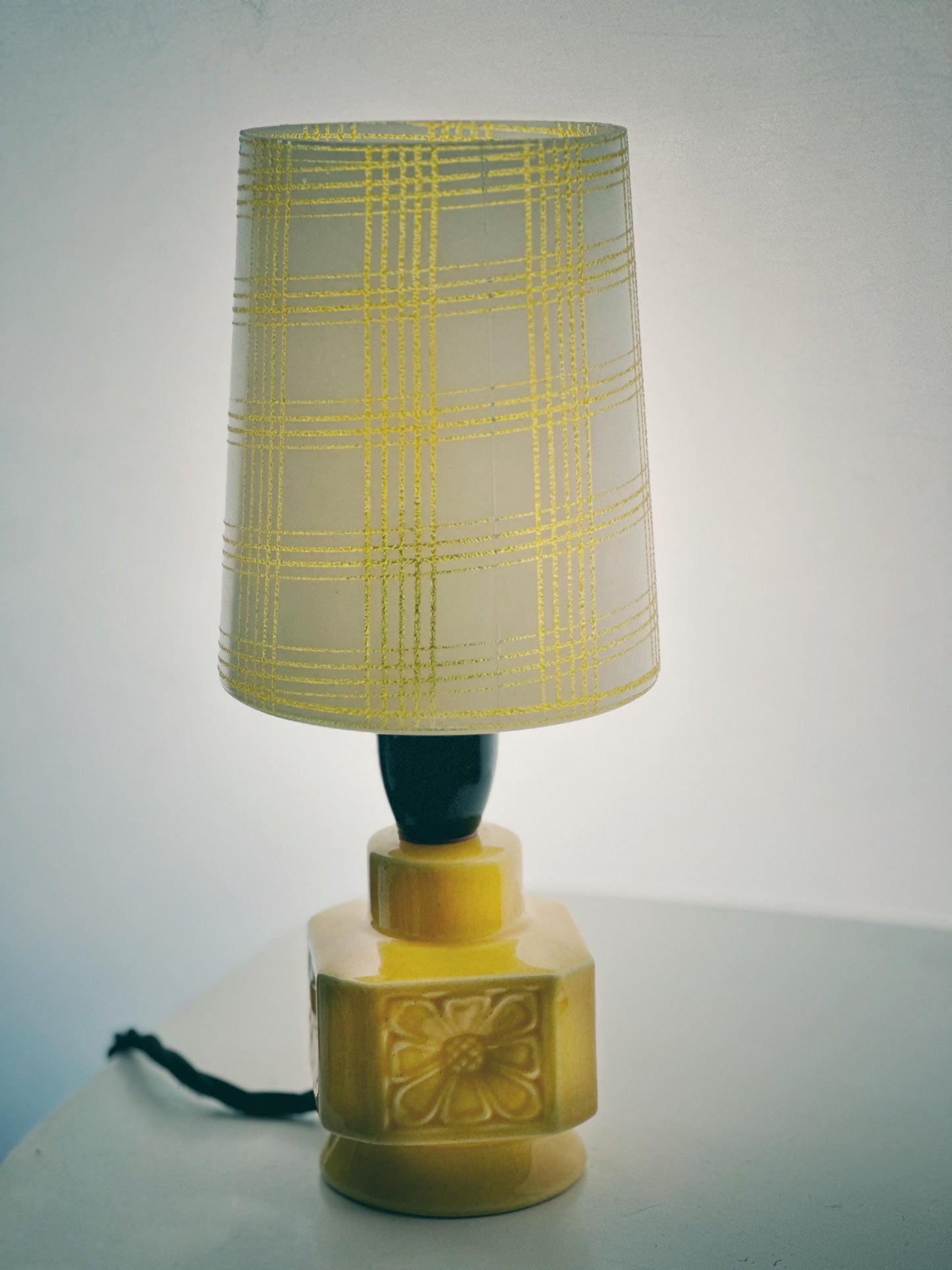 Holkham Design Scandinavian Style Yellow Ceramic Midcentury Table Lamp