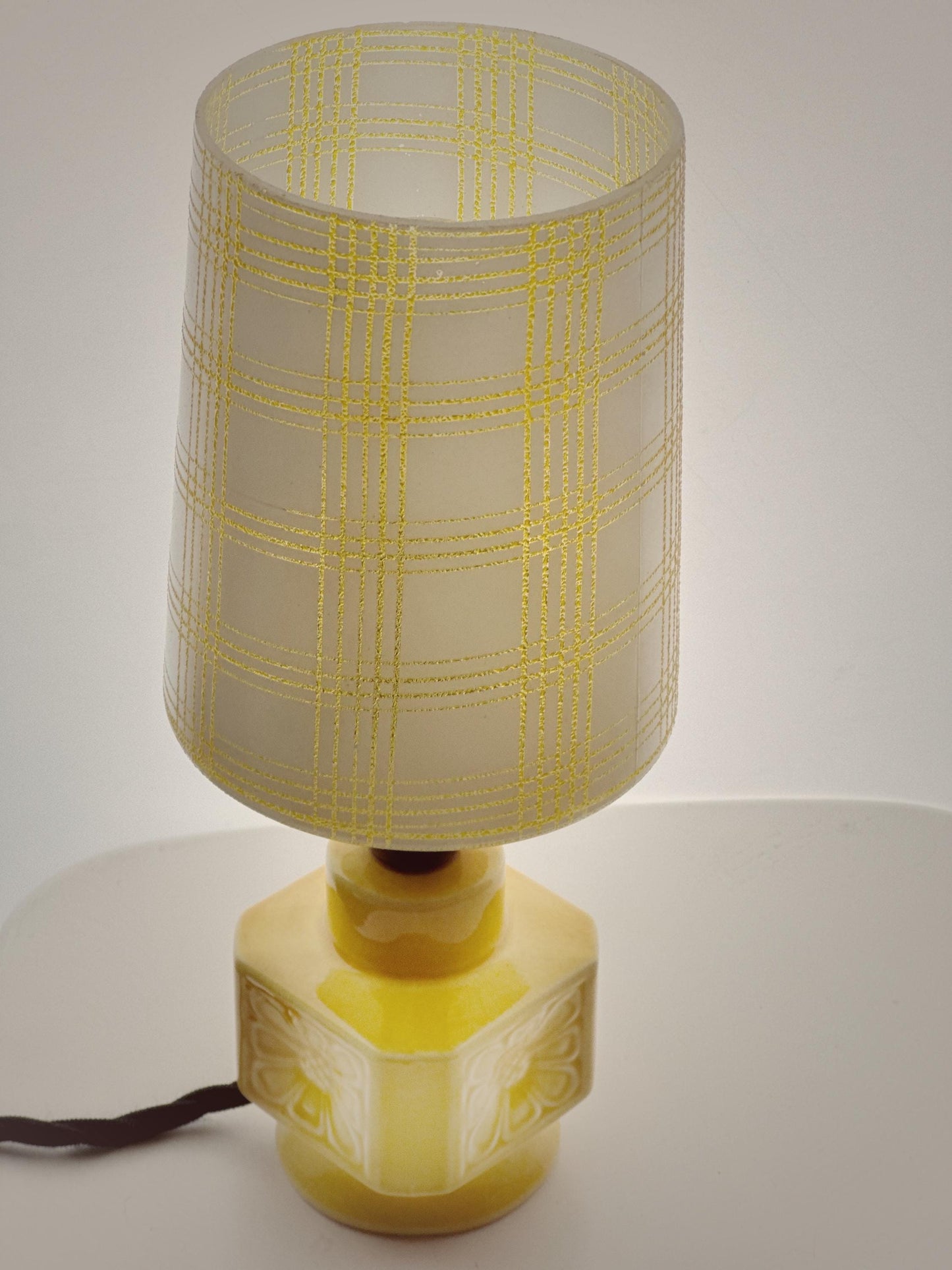 Holkham Design Scandinavian Style Yellow Ceramic Midcentury Table Lamp