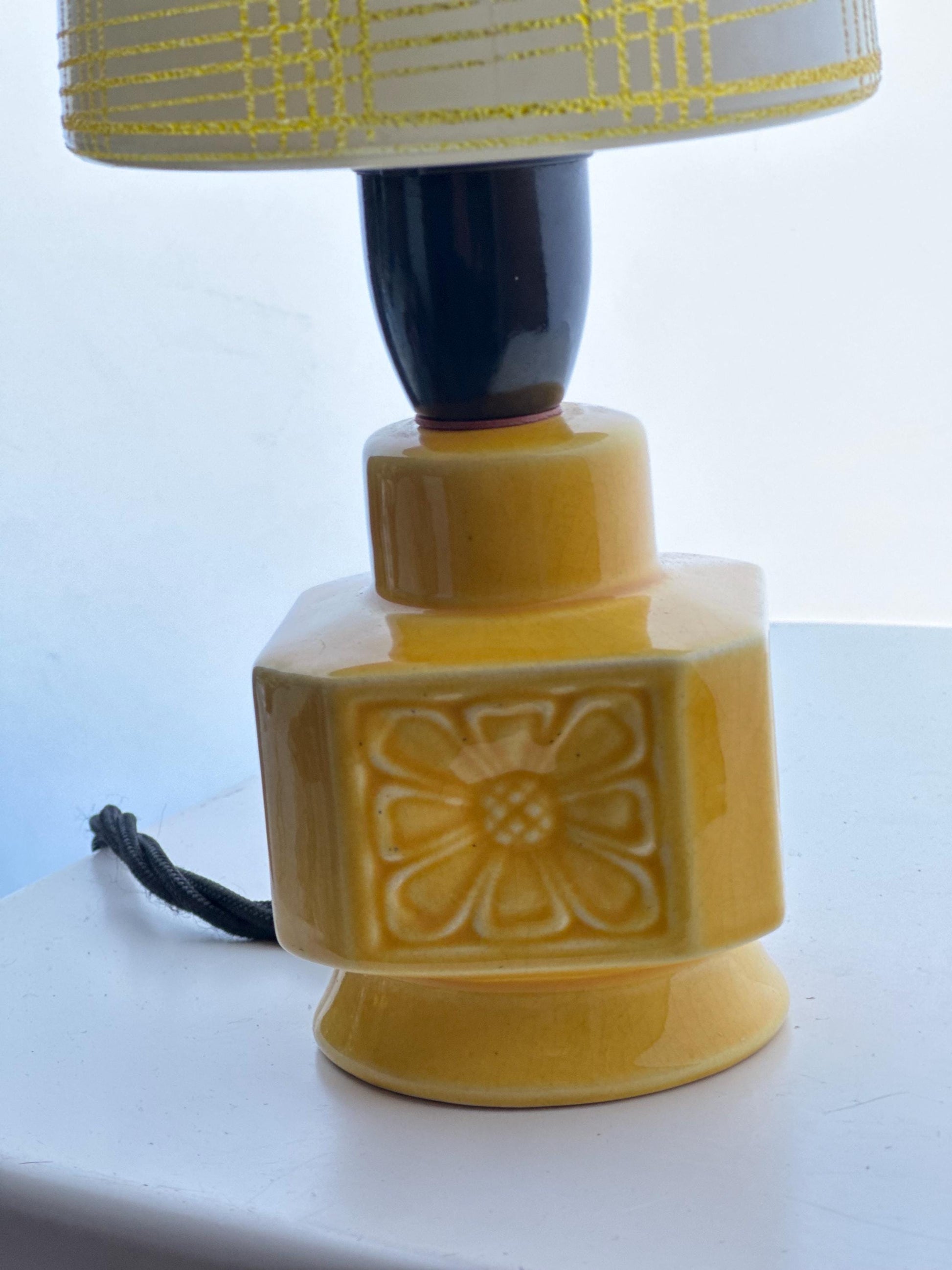 Holkham Design Scandinavian Style Yellow Ceramic Midcentury Table Lamp