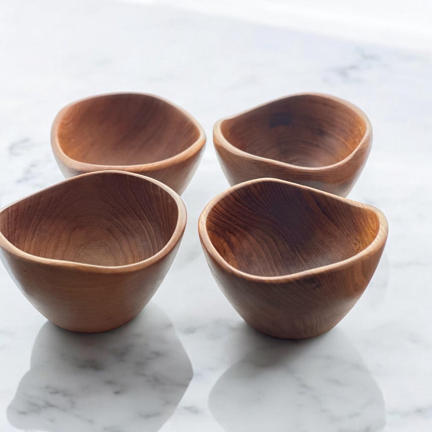 Vintage Set of 4 Danish Reducta Teak Bowls 1960s