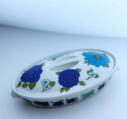 Pillivuyt French Porcelain Covered Casserole Dish 1970s with Serving Plate Rare Illustration