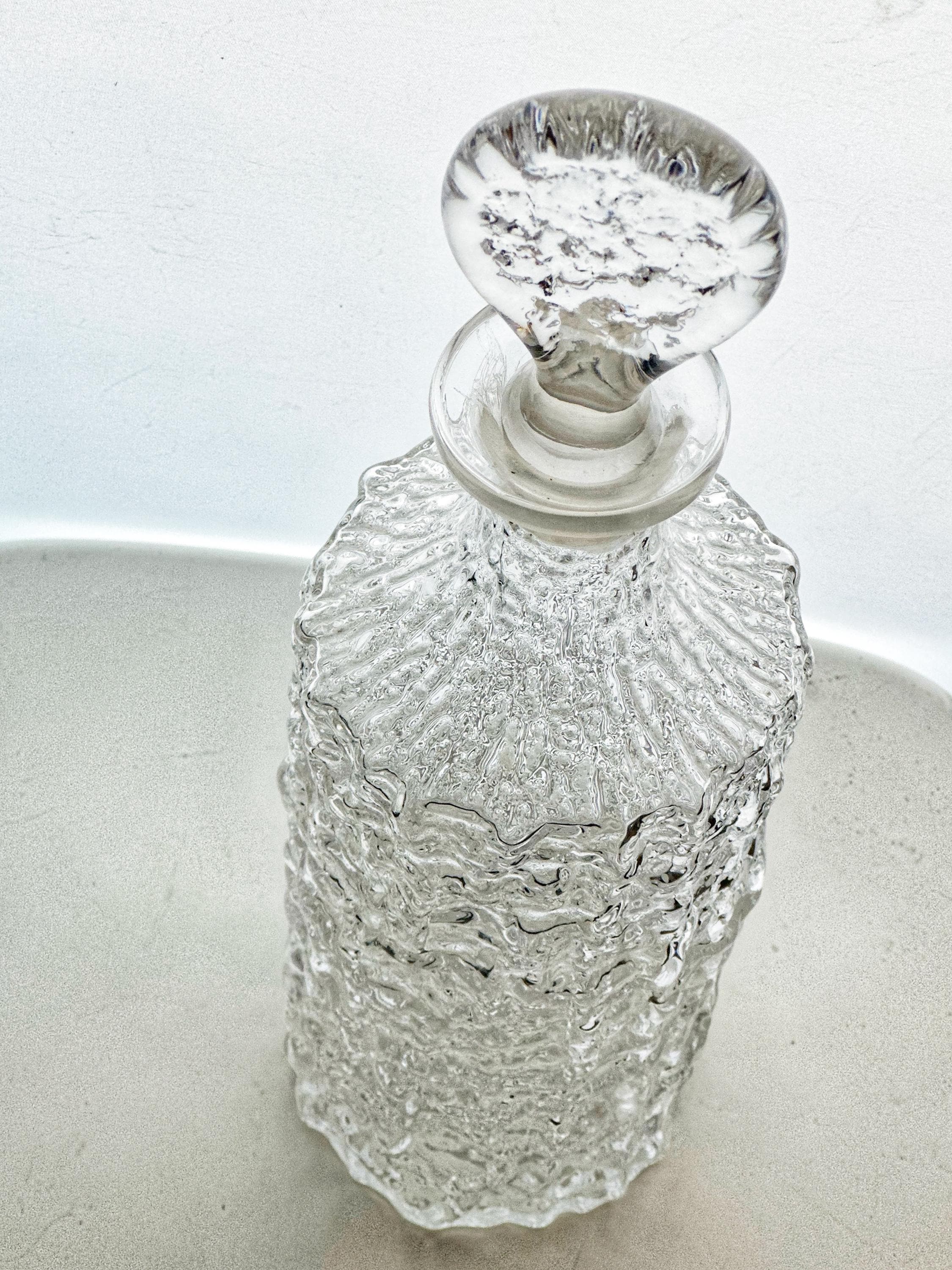 Whitefriars Scandinavian Glacier Finish Decanter Hand Ground Stopper 1970s
