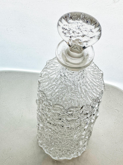 Whitefriars Scandinavian Glacier Finish Decanter Hand Ground Stopper 1970s