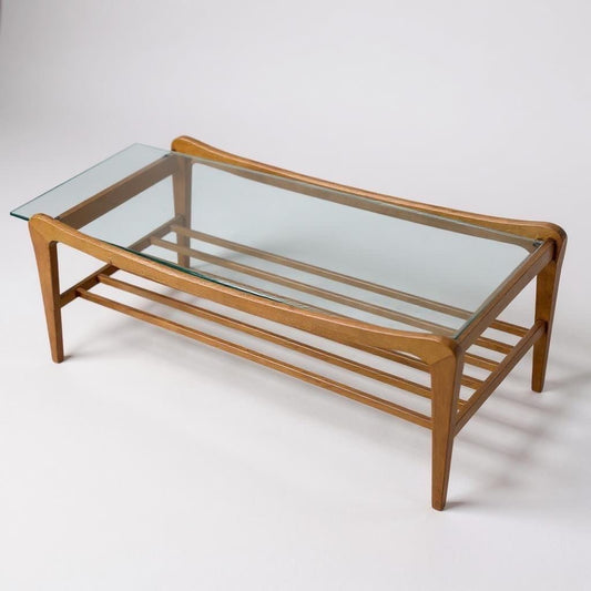 Midcentury GPlan Teak Coffee Table with Glass Top