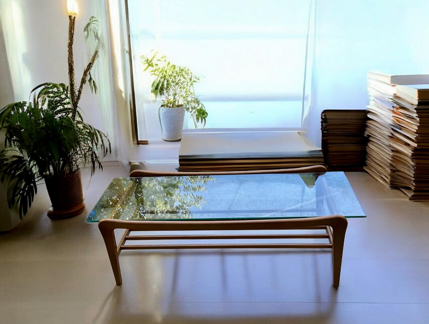 Midcentury GPlan Teak Coffee Table with Glass Top