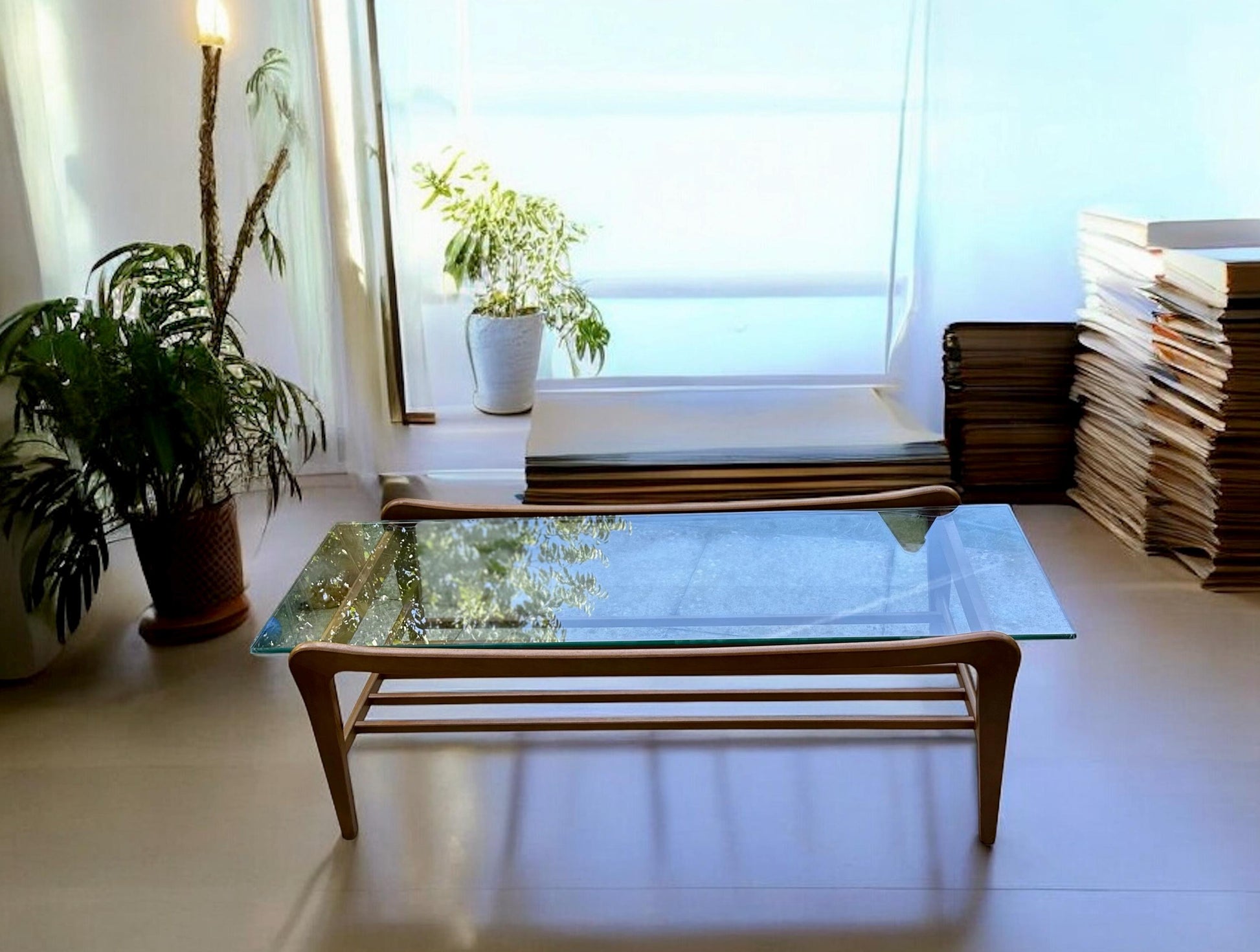 Midcentury GPlan Teak Coffee Table with Glass Top
