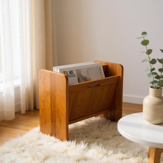 Danish Midcentury Teak Magazine or Album Rack by FBJ Mobler C.1970/80s