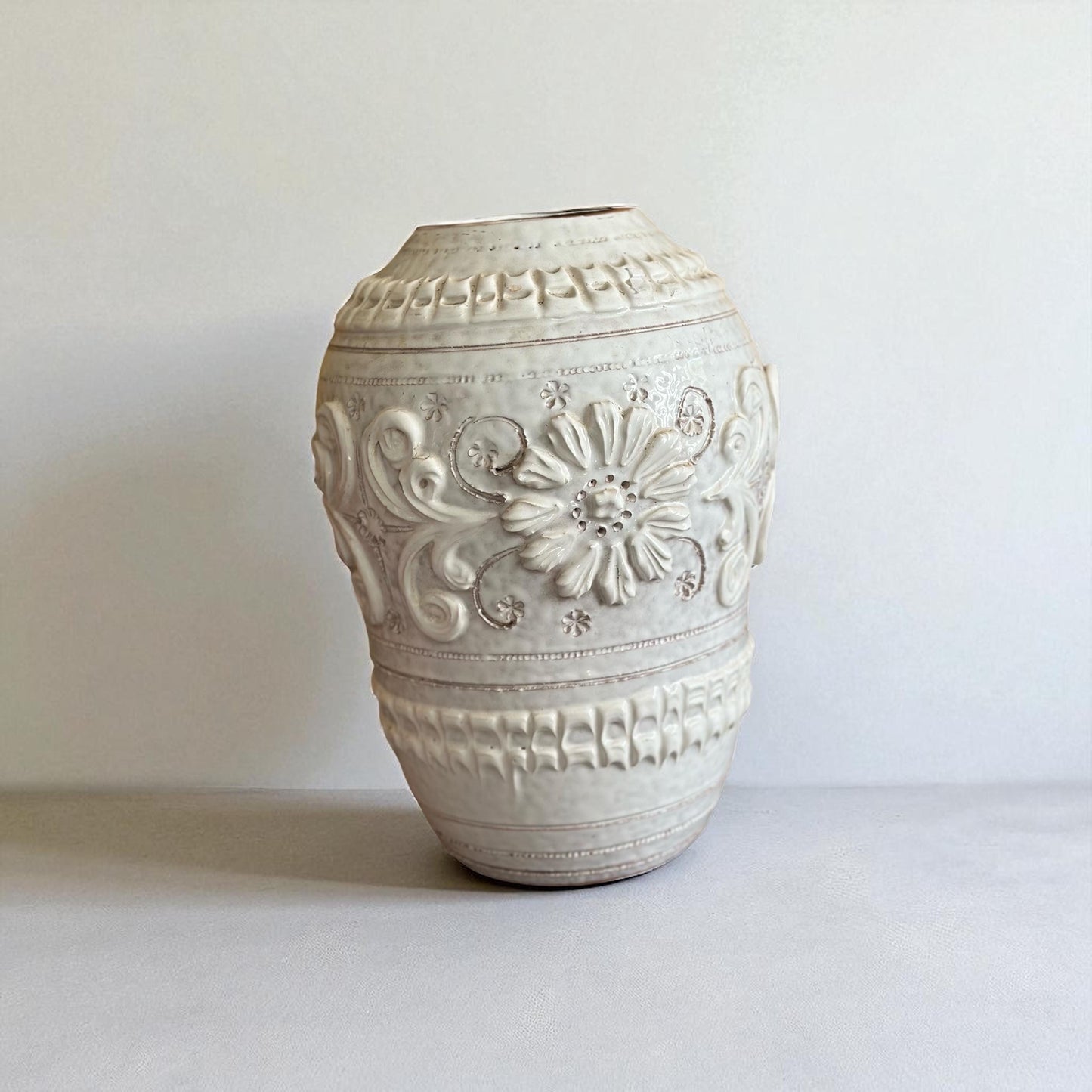 Midcentury Large Italian Glazed Ceramic signed on base Vintage Bitossi MAF