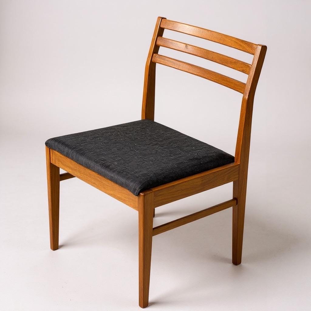 Mid-Century Scandinavian Teak Chair, 1960s — Restored Accent / Desk / Dining Chair