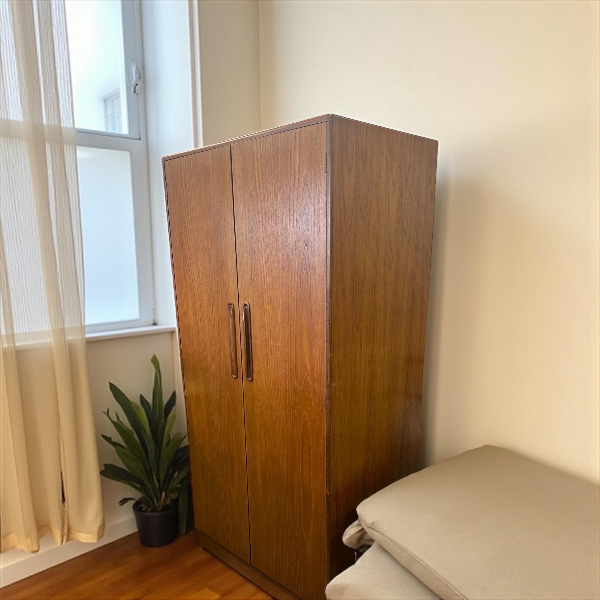 Vintage G Plan Fresco Teak Wardrobe | Mid Century Modern Single Wardrobe with Hanging Rail, 1960s-70s