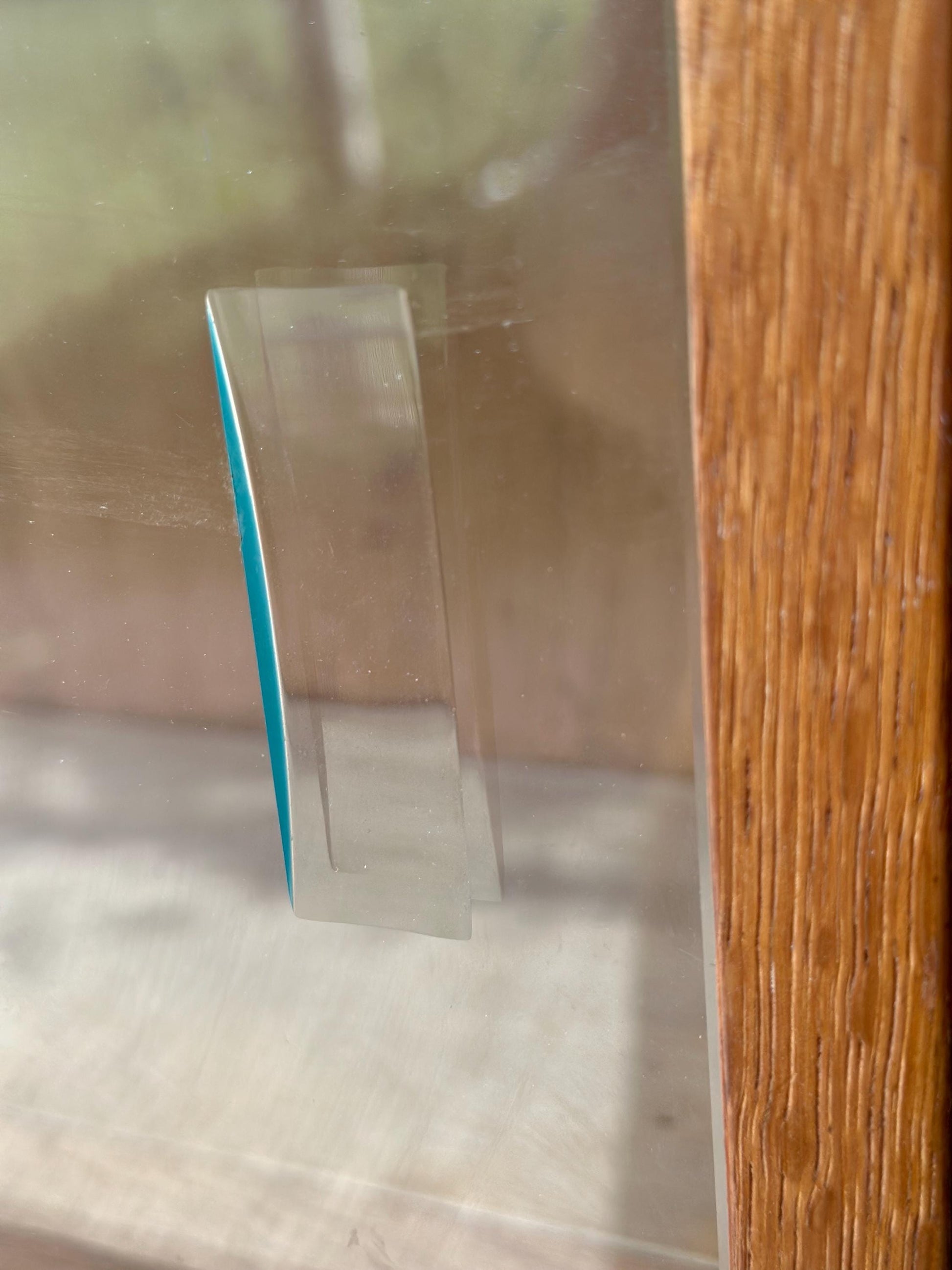 Mid-Century Minty Oxford Bookcase with Sliding Glass Doors in Light Oak