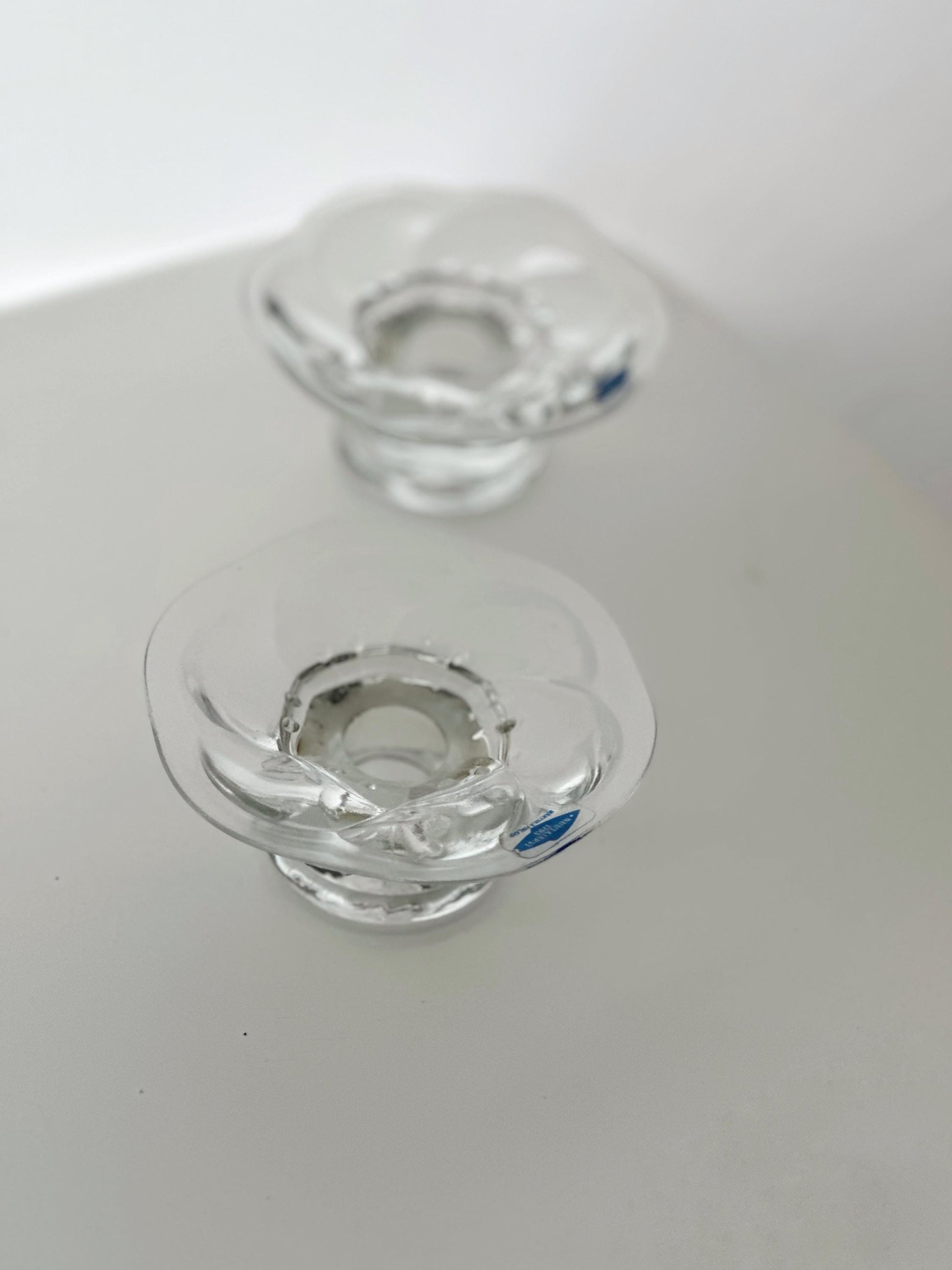 Pair of Nuutajärvi Lumme Tealight Holders by Kerttu Nurminen, Finland