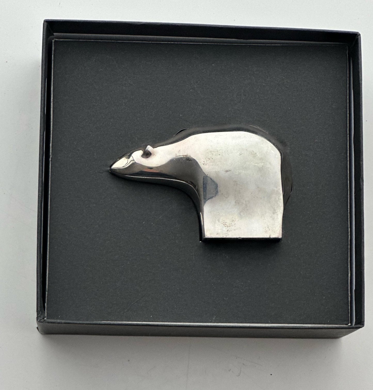Dansk Polar Bear Silver-Plated Paperweight by Gunnar Cyrén, Japan, 1970s