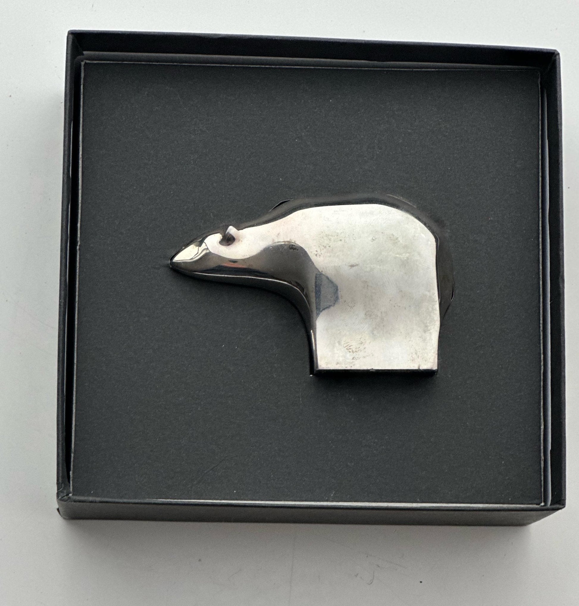 Dansk Polar Bear Silver-Plated Paperweight by Gunnar Cyrén, Japan, 1970s