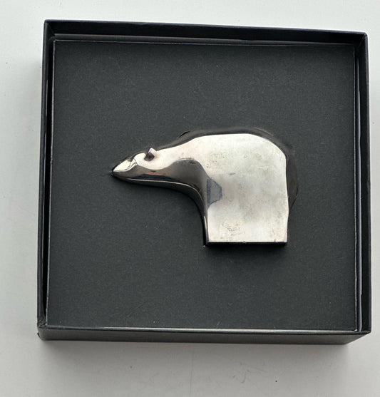 Dansk Polar Bear Silver-Plated Paperweight by Gunnar Cyrén, Japan, 1970s