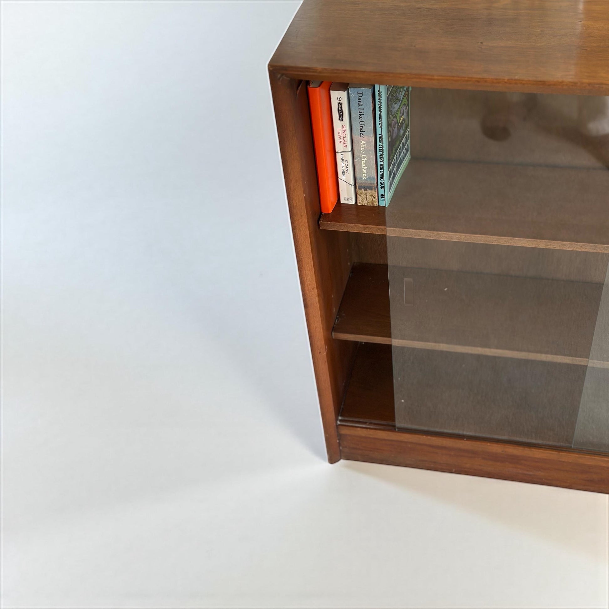 Vintage Teak Bookcase by Herbert E. Gibbs, 1970s | Mid-Century Modern British Design | Sliding Glass Doors | Pair Available