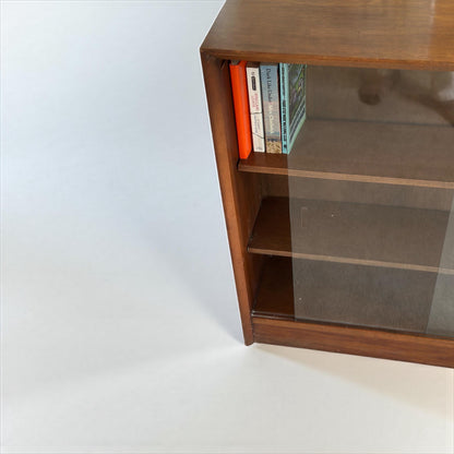 Vintage Teak Bookcase by Herbert E. Gibbs, 1970s | Mid-Century Modern British Design | Sliding Glass Doors | Pair Available