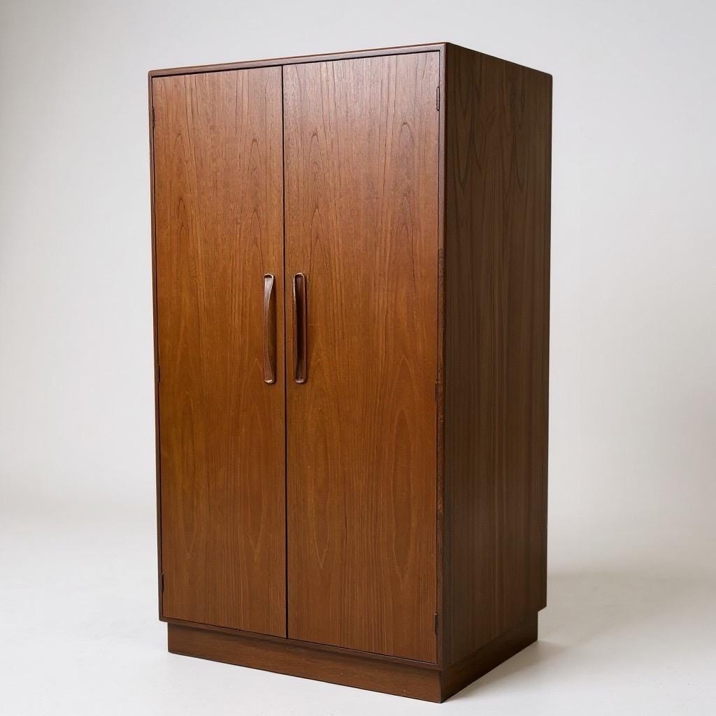 Vintage G Plan Fresco Teak Wardrobe | Mid Century Modern Single Wardrobe with Hanging Rail, 1960s-70s