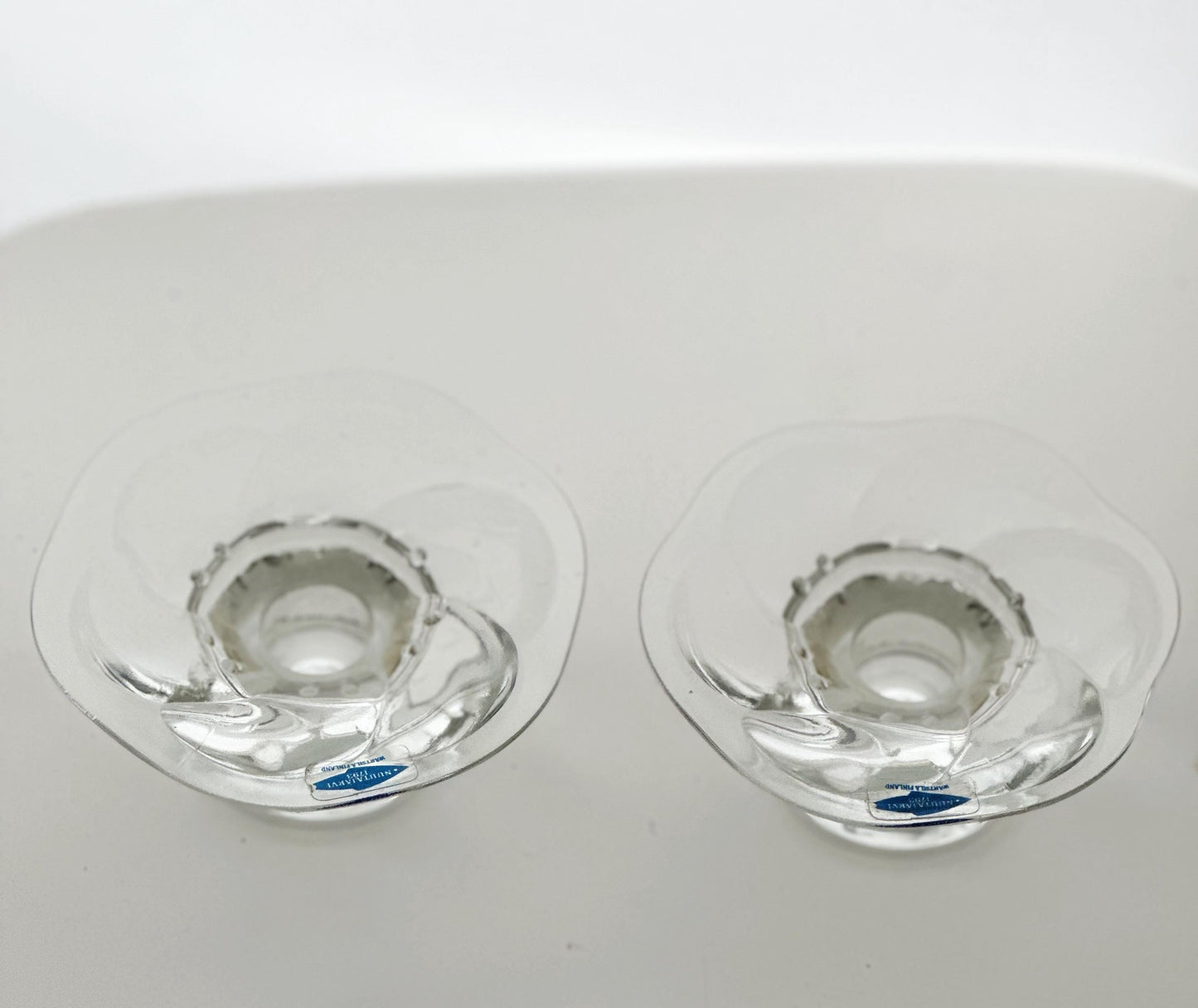 Pair of Nuutajärvi Lumme Tealight Holders by Kerttu Nurminen, Finland