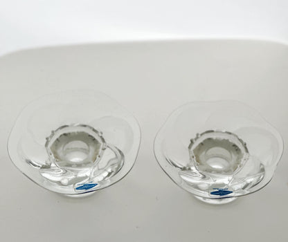 Pair of Nuutajärvi Lumme Tealight Holders by Kerttu Nurminen, Finland