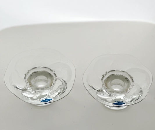 Pair of Nuutajärvi Lumme Tealight Holders by Kerttu Nurminen, Finland