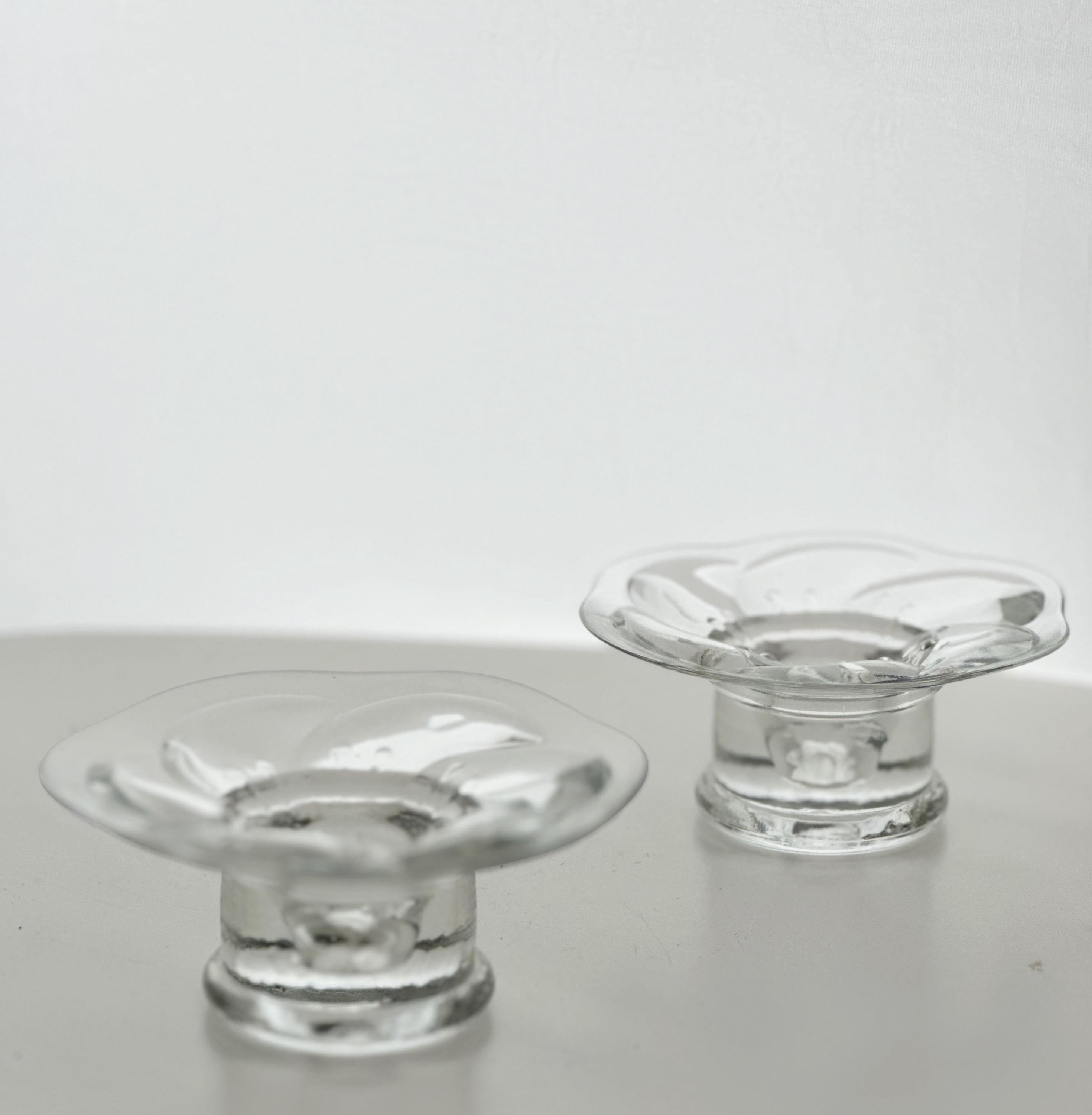 Pair of Nuutajärvi Lumme Tealight Holders by Kerttu Nurminen, Finland
