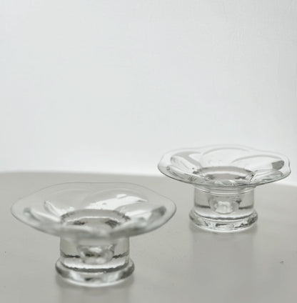 Pair of Nuutajärvi Lumme Tealight Holders by Kerttu Nurminen, Finland